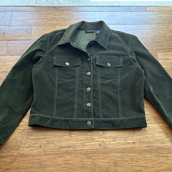 Willi Smith Olive Green Women Corduroy Jacket, Size M - Picture 3 of 16